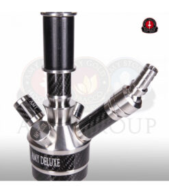 AMY SS26.02 Carbonica Solid Slang aansluiting. Waterpijp RVS Carbon Meerdere aansluitingen