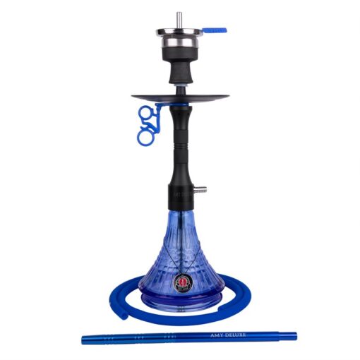 amy deluxe 126.02 Zwart Blauw Complete waterpijp Aluminium