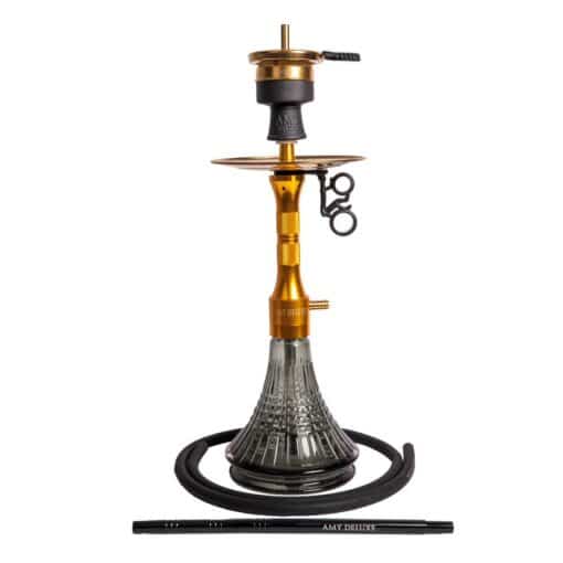 amy deluxe 126.02 aluminium goud zwart Waterpijp shisha hookah